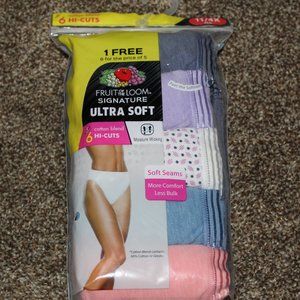 NWT Womens Plus  Fruit of the Loom Hi-Cut Panties 11/4X